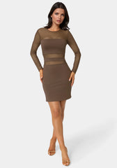 Illusion Mesh Mini Dress