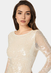 Cowl Back Sequin Mini Dress