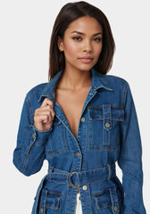 Semi Fitted Utility Denim Jacket