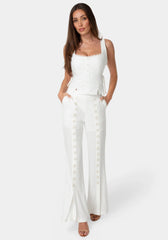Lace Up Linen Top