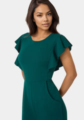 Flutter Sleeve Core Jumpsuit