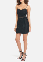 Lace Velvet Mini Dress
