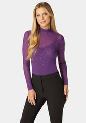Rhinestone Embellished Mesh Top & Cami