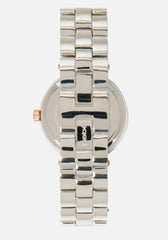 Crystal Bezel Two Tone Mesh Bracelet Watch