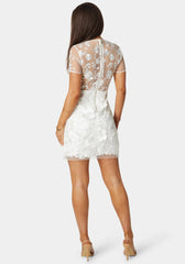 3D Floral Fit & Flare Mini Dress