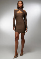 Mesh Overlay Bandage Dress