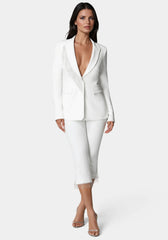 Rhinestone Fringe Tailored Blazer
