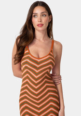 Chevron Crochet Midi Dress
