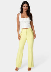 Tailored High Waist Straight Leg Pant
