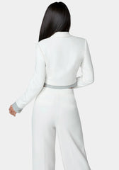 Cropped Eyelet Blazer