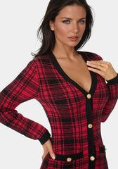 Plaid Faux Cardi Dress