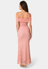 Lace Off Shoulder Maxi Dress