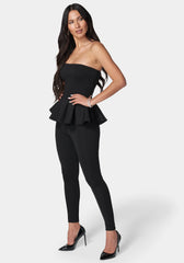 Strapless Peplum Catsuit