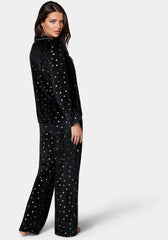 Silver Foil Plush Pajama Set