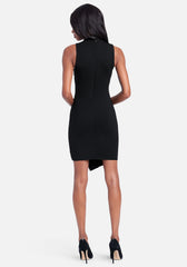 Asymmetrical Embellished Mini Dress