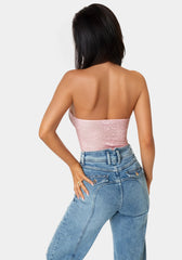 Chest Bow Halter Lace Bodysuit