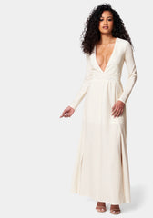 Lurex Deep V Maxi Dress
