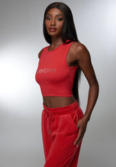 Rhinestone Logo Cropped Tank