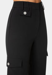 High Waist Tie Detail Cargo Jogger