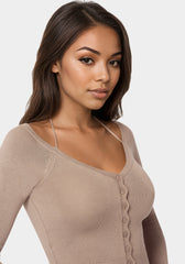 Light Weight Halter Neck Tie Cardigan