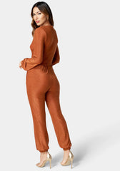 Sparkle Knit Long Sleeve Jumpsuit