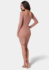 Snap Rib Knit Jersey Dress