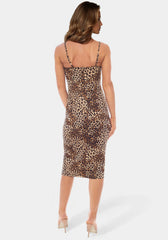 Printed Slip Knit Midi Dress