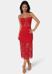 Lace Corset Midi Dress