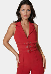 Belted Straight Leg Jumpsuit