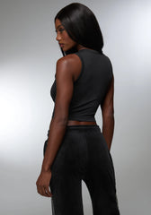 Rhinestone Logo Cropped Tank
