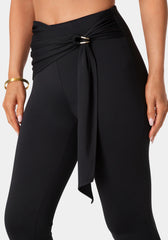 High Waist Draped Sash Legging
