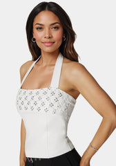 Halter Neck Bead Sequin Top