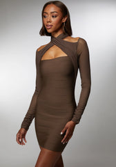 Mesh Overlay Bandage Dress