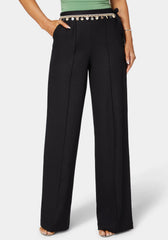 High Waist Linen Straight Leg Pant