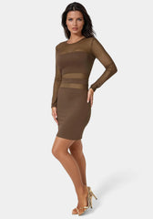 Illusion Mesh Mini Dress