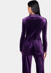 Satin Combo Tailored Velour Jacket