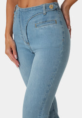 Natural Waist Straight Leg Jeans
