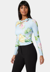 Cut Out Flower Long Sleeve Top