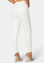High Waist Mirror Effect Skinny Leg Jeans