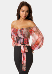 Mesh Off Shoulder Catsuit