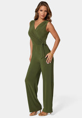Jersey Wrap Tie Jumpsuit