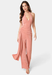 Slinky Drop Waist Halter Jumpsuit