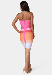 Ombre Bandage Strapless