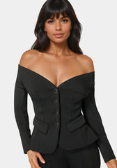 Tailored Off Shoulder Blazer