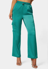 Luxe Satin Cargo Jogger