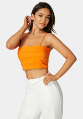 Spaghetti Strap Pleated Top