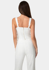 Lace Up Linen Top