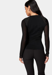 Stripe Illusion Stud Detail Sweater