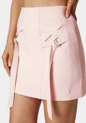 Tailored Tie Detail Mini Skirt