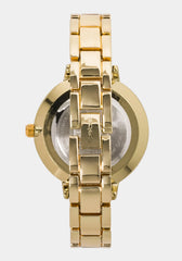 Gold Crystal Bezel Roman Numeral Watch